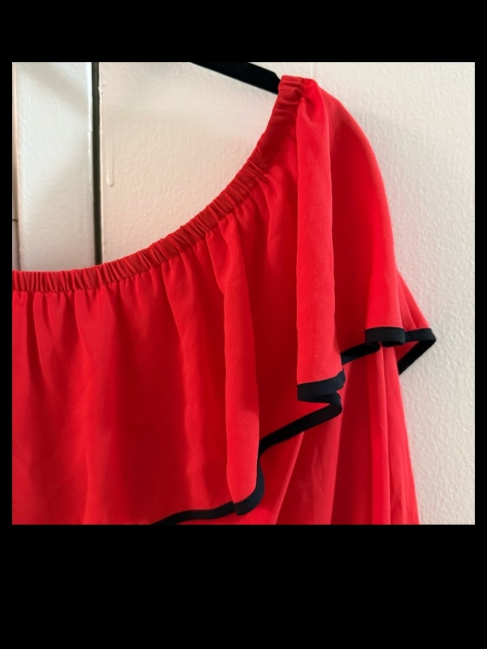 Off-Shoulder Red Ruffle Women’s Dress